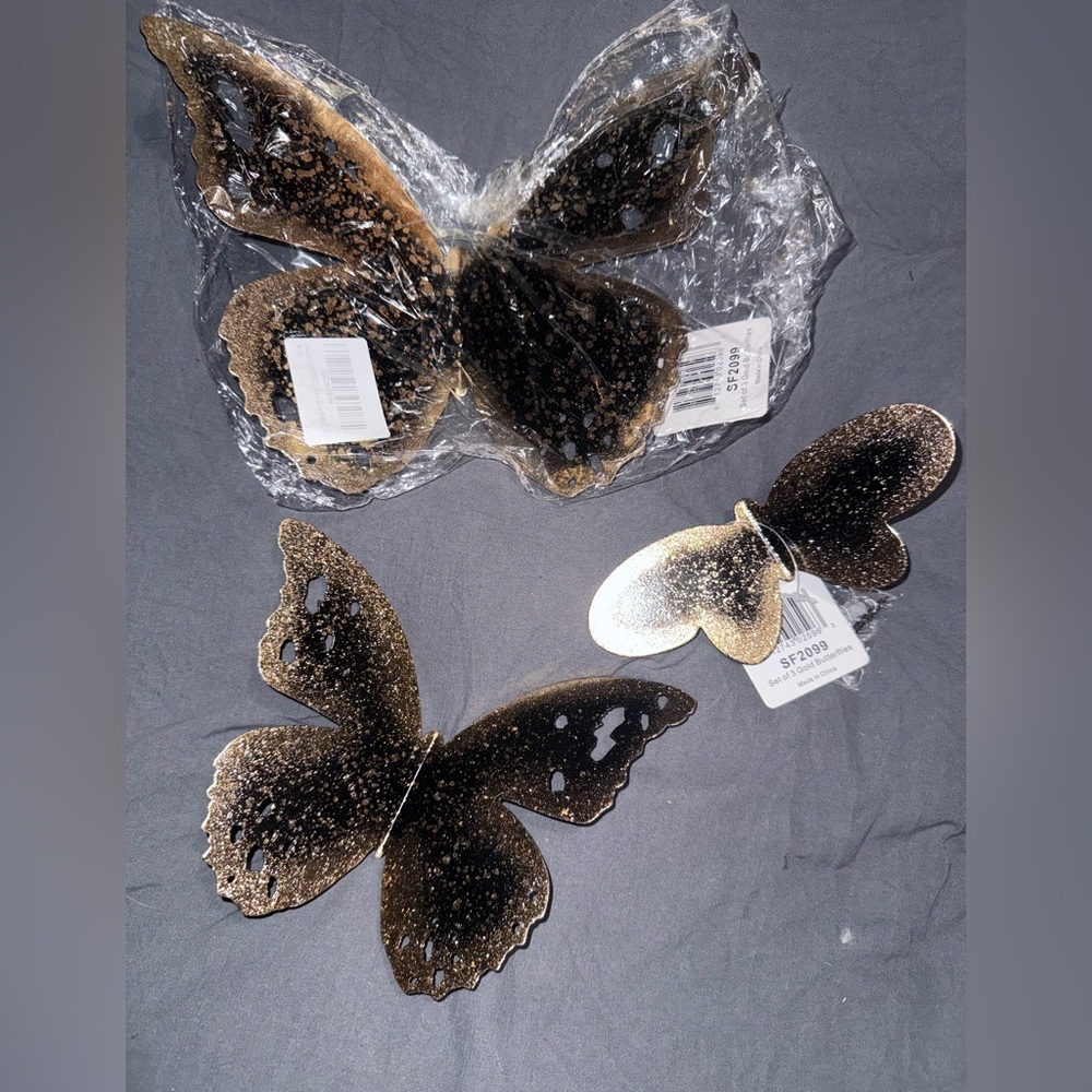 Black and Gold Butterfly Wall Decor